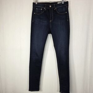 Rag & Bone High Rise Ankle Skinny Jeans Dark Wash Size 28